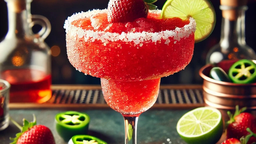 Hot Pepper Blended Strawberry Margarita