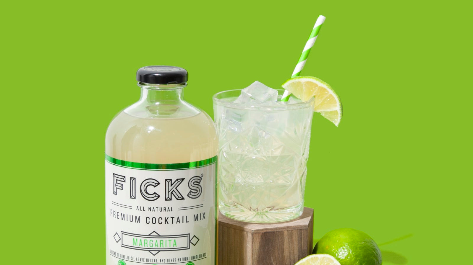 Margarita Mixer with Margarita Cocktail and Limes