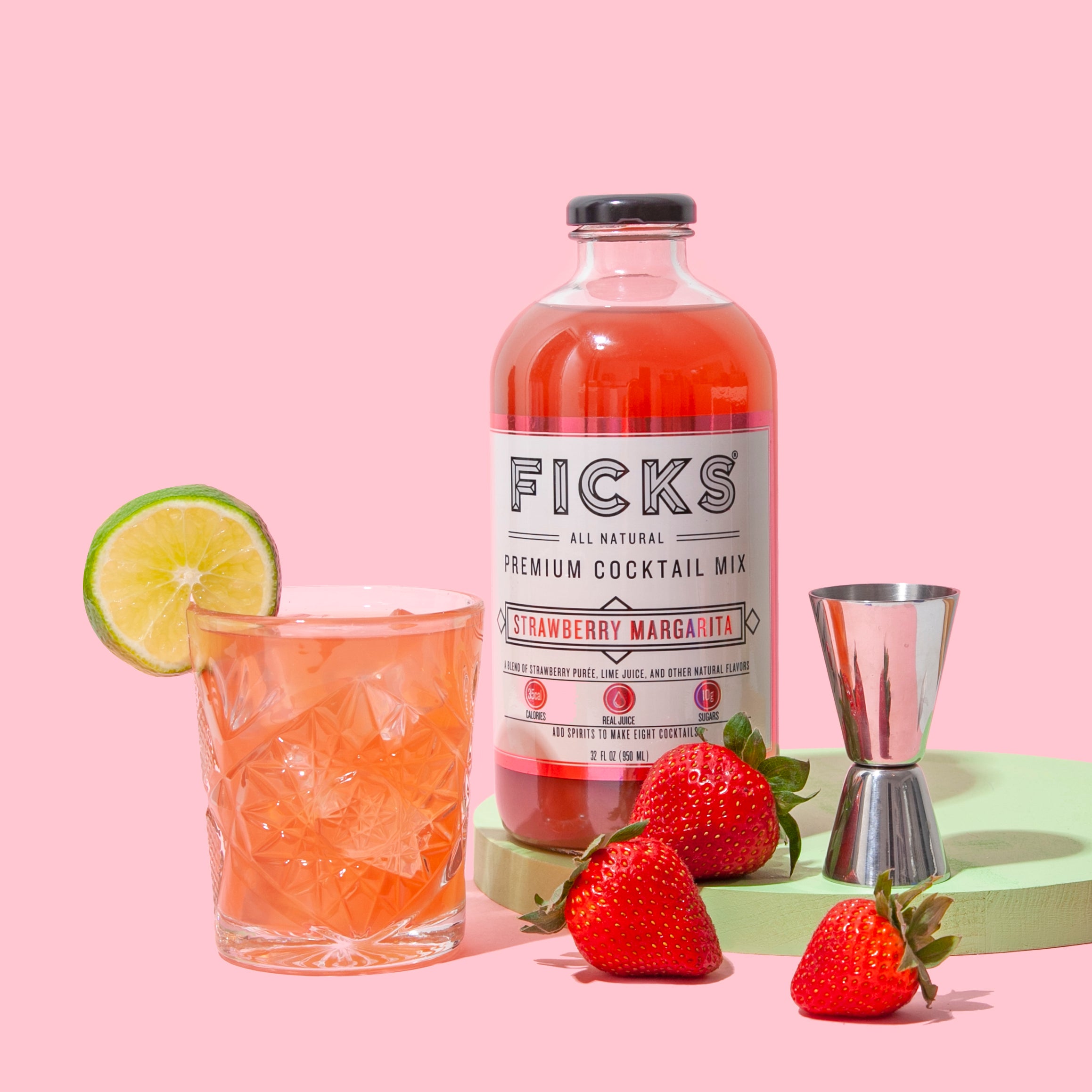 FICKS Strawberry Margarita Cocktail Low Sugar