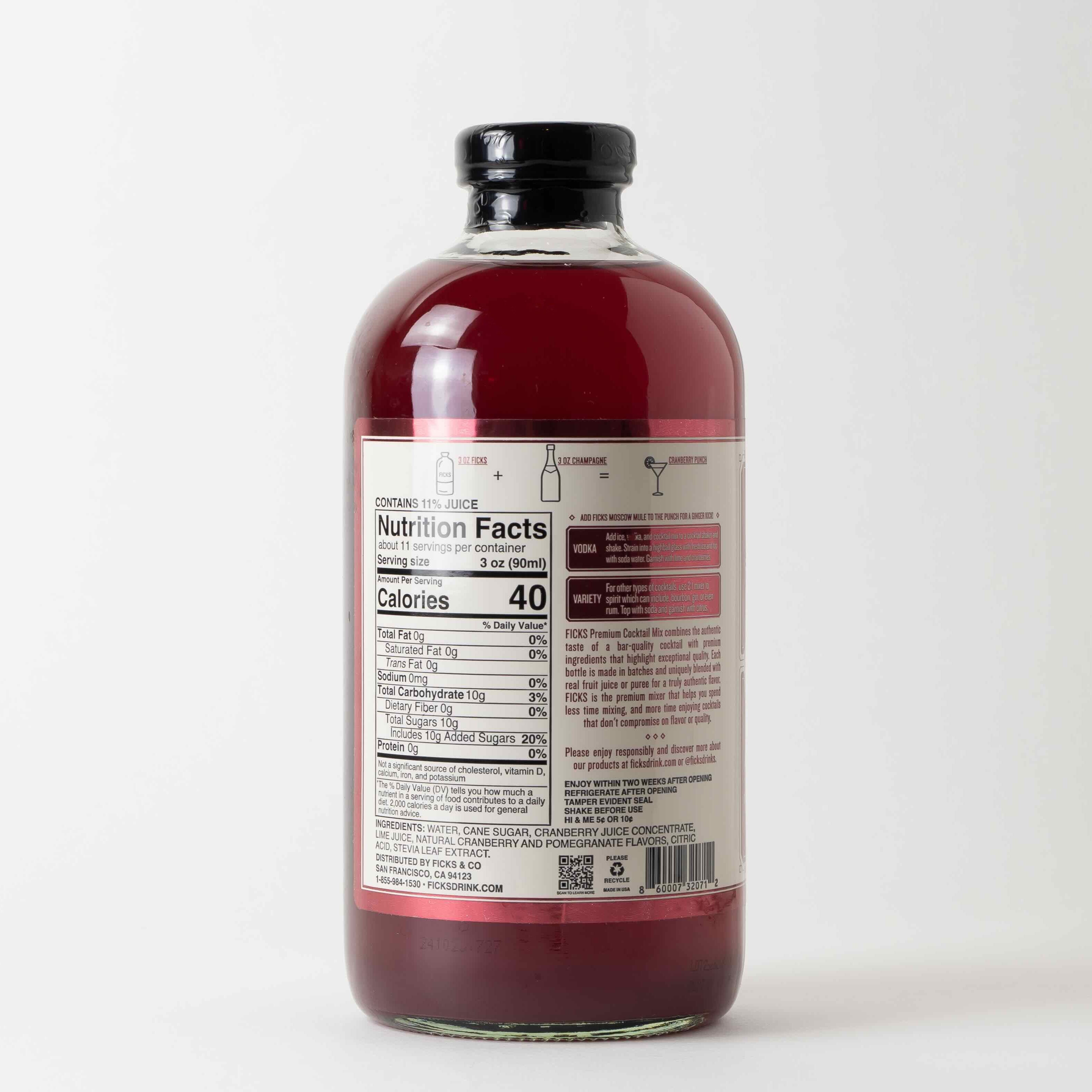 FICKS Low Sugar Cranberry Punch Cocktail Mix – Ficks Beverage Co